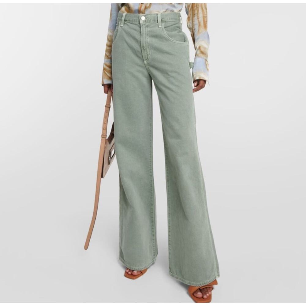 Agolde Sage Green Straight Leg Jeans
